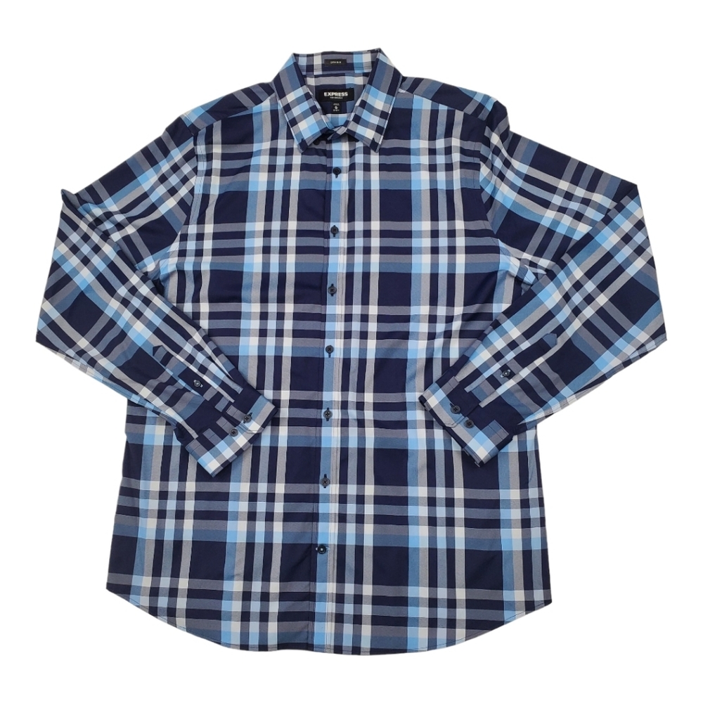 Men's Express Long Sleeve Button Down Dress Shirt XL Extra Slim